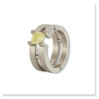 Big yellow diamond ring.