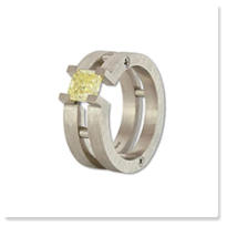 Big yellow diamond ring.